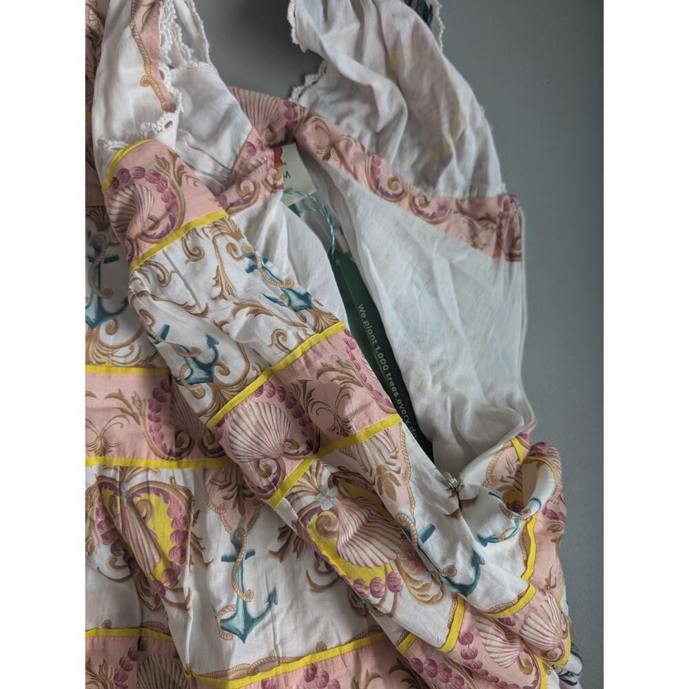 FARM Rio Cream Midi Dress with Multicolor Floral Motifs XL - Picture 11 of 11